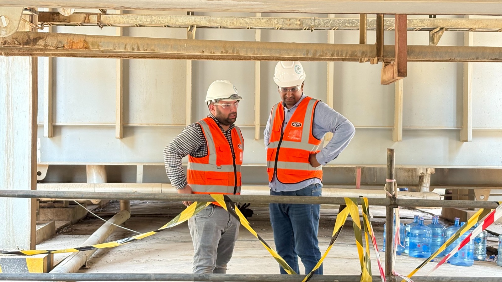TES engineers reviewing a project on site